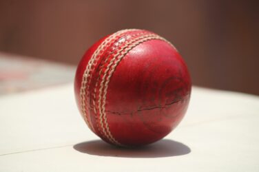 Cricket ball on a table
